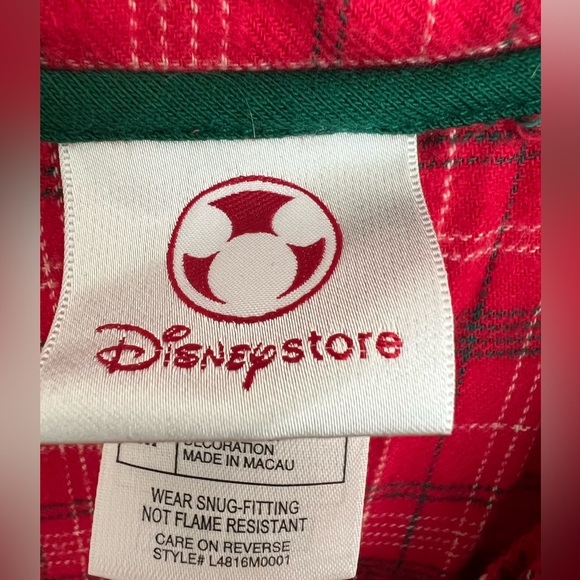 Size medium oversized Disney Store plaid flannel sleep Shirt with Mickey Mouse - Picture 5 of 6